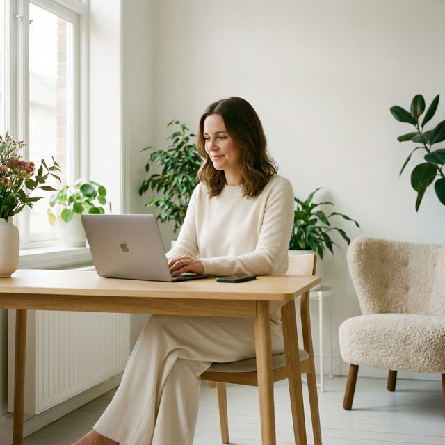 Donna professionista che lavora da casa